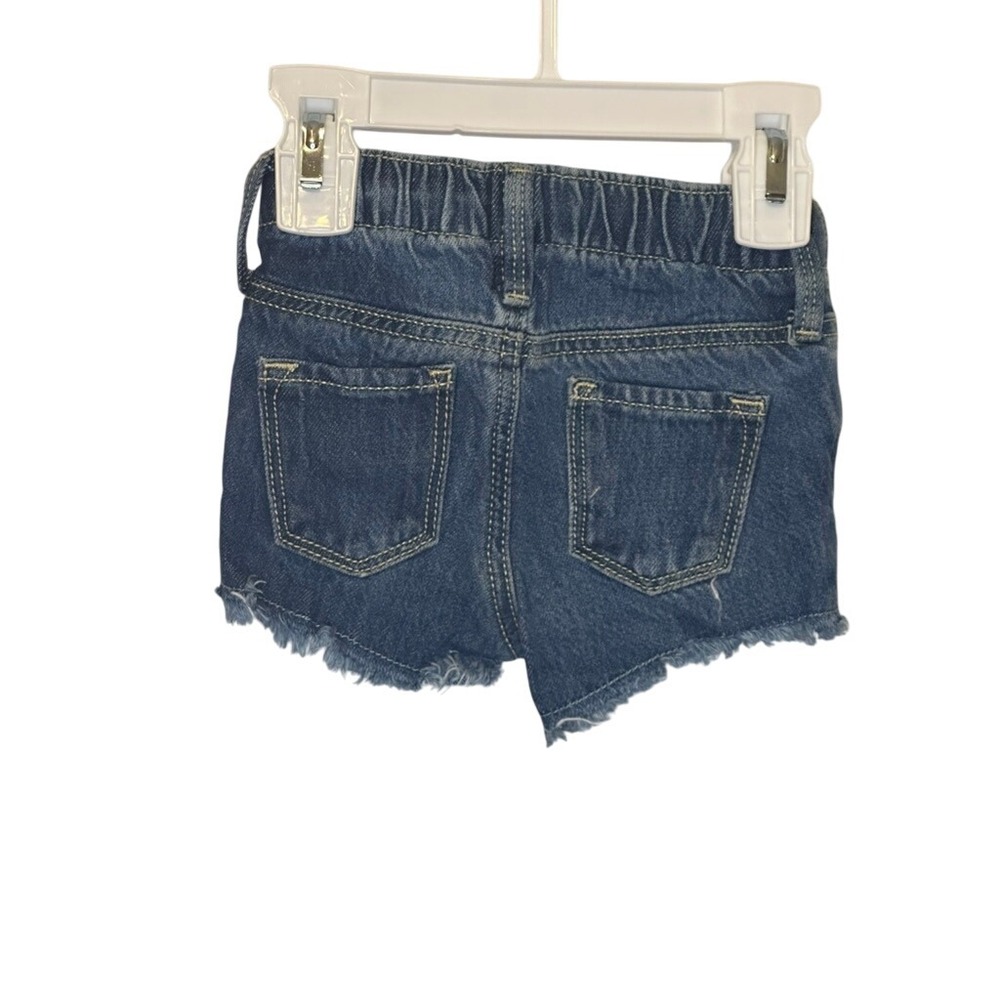 Old Navy Baby Girl‎ Denim Shorts Daisy Applique Raw Hem 0-3M NWT - Picture 3 of 5
